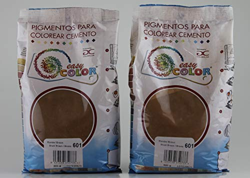 KITS dos bolsas de 800 g. Easy Color pigmento Marrón 601. Pigmento para cemento, mortero y hormigón (Marrón 601)
