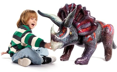 JOYIN Triceratops Juguete inflable de dinosaurio para fiesta de piscina, decoración de fiesta de cumpleaños, regalo para niños y adultos