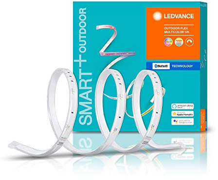 LEDVANCE Smartes LED Lichtband mit Bluetooth Mesh Technologie für Aussen, mit UK-Stecker, Lichtfarbe änderbar (2000-6500K), RGB-Farben änderbar, Steuerbar mit Alexa, Google und Apple,SMART+ BT FLEX UK