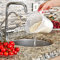 Food Plastic Jug Strainer with Handle Fruit/Vegetables/Pasta/Rice Wash, Cleaning Food (3 litres) (Orange)