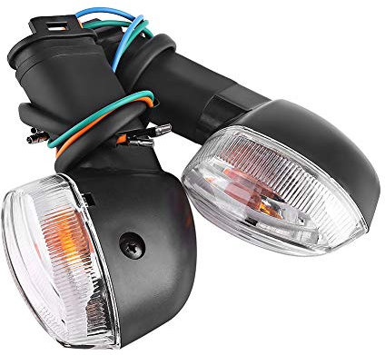 Reminnbor Luz de señal de giro de la motocicleta, lámpara indicadora de luz de señal de giro de la motocicleta para YZF R1 R6 FZ1 FZ6 con lente(Blanco)
