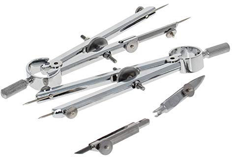 Utoolmart Federbogen Zirkel Winkelmesser Set mit Schloss zum Zeichnen Mathe 2 in 1 Set
