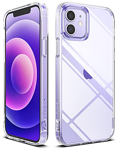 Ringke Fusion Case Compatible with iPhone 12 Compatible with iPhone 12 Pro (6.1-inch), Clear Shockproof Soft TPU Bumper with Hard Back Phone Cover - Transparent