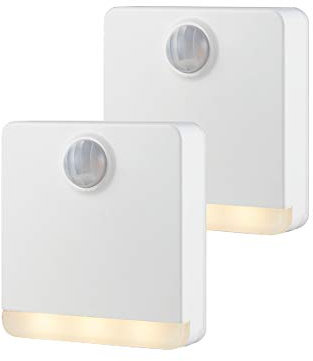 Energizer Nightlight, White Motion-Sensing LED Night, Battery Powered, Wireless Path Light, Stick-Anywhere, Energy-Efficient, Bathroom, Stairs, Kitchen, 47268, 2 Pack