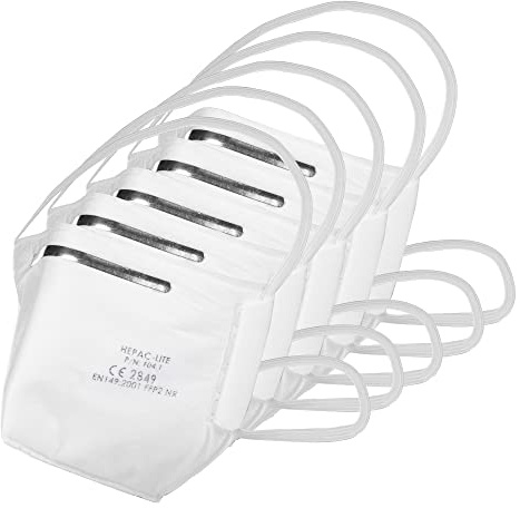 Trend Lightweight FFP2 HEPAC Filter Mask, Pack of 5, Day-Long Comfort | Lightweight FFP2 HEPAC Filter Mask For Efficient Particulate Capture And Day-Long Comfort, RPE/FFP2/A/5
