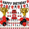 Boxing Match Birthday Party Decorations Fight Sports Theme Birthday Wrestling Party Supplies for boys Men Gym Boxing Birthday Banner Cake Topper Gold Cup Foil Balloons