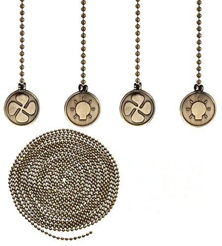 4 Pack Bronze Ceiling Fan Pull Chains + 1 Bronze Extender Pull Chains Extension,Pendant Pull Chain Fan Pulls Extension for Ceiling Light Lamp Fan Chain