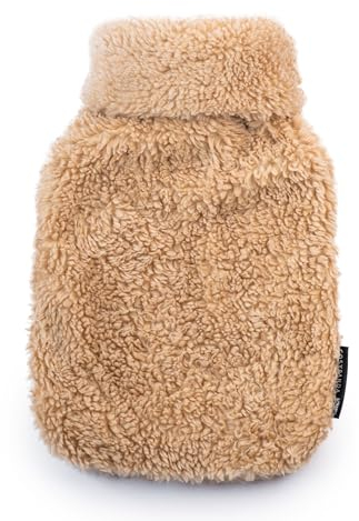 Snug Teddy Cover and 2 Litre Natural Rubber Hot Water Bottle - Made in The UK