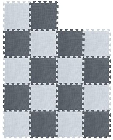 18-teilige Spielmatte aus Schaumstoff mit Rand, ineinandergreifende Schaumstoff-Bodenfliesen für Kinder, Schaumstoffmatte Puzzlematte für Babys, Übungsmatte