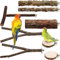 Okllen Set mit 8 Vogelstangen aus Naturholz, Vogel Papagei Stand Plattform, Sittich Spielzeug Stand Äste Vogelkäfig Zubehör für kleine Vögel Conure, Chinchilla, Sittich, Wellensittich, Nymphensittich