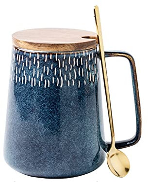 Tea Cup Large-capacity Ceramic Mug Starry Series European-style Water Cup, Big Belly Milk Mug, Innovative Office Cup (B) (B)