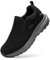 FitVille Zapatillas Casual Sin Cordones Hombre Pies Ancho Zapatos Senderismo Horma Ancha Antideslizantes Deporte Slip-on Walking Sneakers Transpirables Negro 44 EU X-Ancho