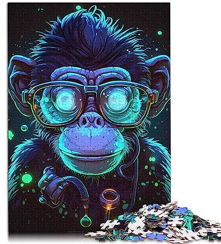 Dr. Monkey Puzzles für Erwachsene, Puzzle aus recyceltem Karton, Lernspielzeug, Familienspiele, 26 x 37 cm