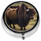 Pillendose, runde Form, 3 Fächer, tragbare Pillendose, Pillendose, Pillendose, Pillendose, Mighty Highland Yak