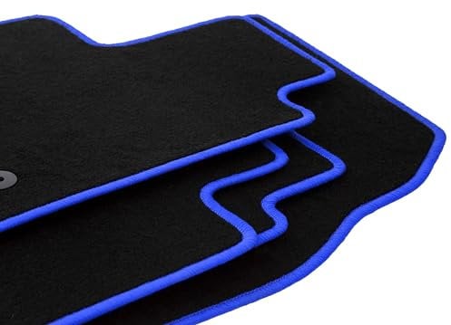 Wielganizator Automatte – Passend für Nissan Qashqai II J11 Crossover 2013- – Velours – Autozubehör - Auto Fußmatten – Fußmatte Auto – 4-teilig - schwarz-Blaue