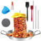 MIGEDY Gyro-Pfanne mit Spieß, vertikale Spießpfanne aus Edelstahl 304, Gyro-Kochplatte, Gyro-Pfanne mit Spieß for den Ofen, for Grillgerichte (Color : 9in)