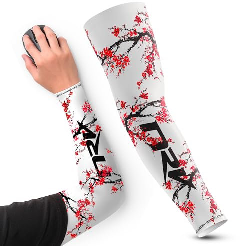 NRV Manchette de Compression Gaming Sakura – Performances d'eSport Améliorées avec Style Japonais – Conçu par des Professionnels – Durable, Respirant et Sans Friction (Rouge, L)
