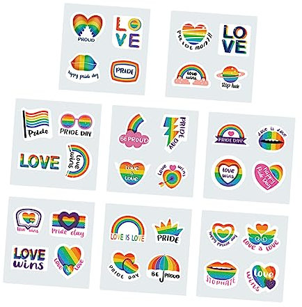 TOYANDONA 8blätter Gay Transfer Decals Für Pride Party Deko wasserdichte Aufkleber Für Laptops Koffer Und Fotoalben Bunte Pride Sticker