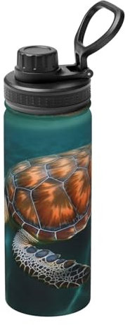 Bouteille d'eau isotherme en acier inoxydable avec tortue sous-marine 532 ml