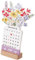 Blumenvase-Kalender, Kreativer Blumen-Tischkalender mit Holzsockel Blühender Blumen-Tischkalender Kleiner Tischkalender mit Sockel für Home-Office-Schule