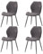 GrandCA HOME Lot de 4 Chaises de Salle à Manger Rembourrées, Chaises de Cuisine Nordiques, Chaises Rembourrées avec Pieds en Métal, Coussin en Tissu,Noir