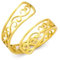 Amaxer Keltischer Herzring Filigraner Blumenring für Frauen Edelstahl Lässiger Schmuck Einstellbarer Wickel Offener Ring für Frauen (Fiore in filigrana, Oro)