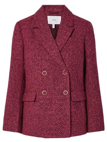 Y.A.S Yaspetra Ls Boucle Blazer S. Noos, Tibetansk röd, 42