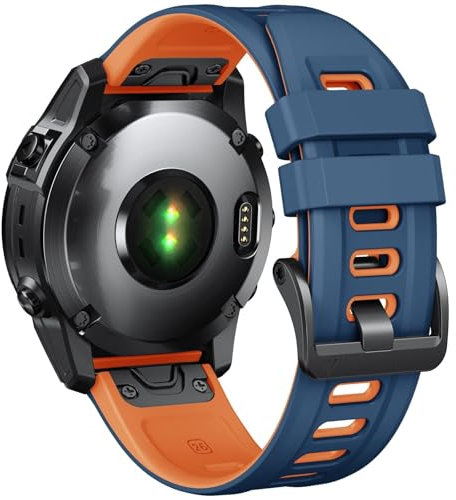 FFHAO Compatibile con Garmin Fenix 7X, cinturino di ricambio in morbido silicone da 26 mm per smartwatch Fenix 5X/Fenix 6X/Fenix 5X Plus/Fenix 6X Pro/Fenix 3/Fenix 3HR, Misura unica, Agata