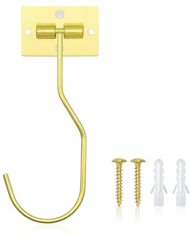 Ticway Banana Hanger Hook – Space Saving Banana Holder Hanger to Keep Bananas Fresh, Self Adhesive and Screw Banana Hook 1Pack Gold