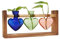 Hydroponic Pflanze, Terrarium, Herz, Form, Glasvase, Holzständer, Tisch-Pflanze, 45 x 14 x 6 cm, für Hydrokulturen, Gartendekoration, Terrarium