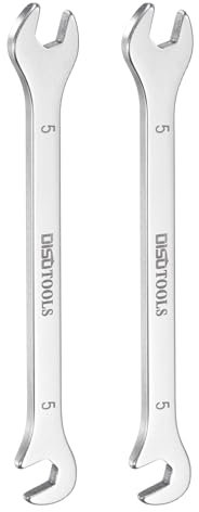 QUARKZMAN 2 Stück Super-Dünner Doppelmaulschlüssel 5mm Metrischer Maulschlüssel 30Cr13 Edelstahl Abschrecken Polieren Schraubenschlüssel mit 15° und 75° Winkel Doppelmaul für Reparaturen
