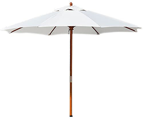 UQACHG Parasol avec Mât en Bois, Parasol De Jardin pour Balcon Extérieur avec Manivelle Et 8 Baleines Robustes, Protection Solaire UV
