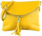 modamoda de T07L / T139L Damen Leder kleine Umhängetasche 2 Modelle handmade in Italy, Farbe:T139L Sonnengelb