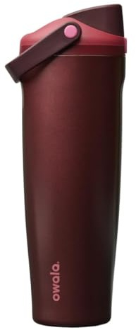 Owala FreeSip Sway Borraccia in acciaio inox, 1185ml, Black Cherry | Acciaio inox termico | Maniglia robusta per il trasporto rapido | Coperchio antigoccia con apertura a pulsante