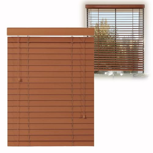 Schwarze Holzjalousien – 5 cm Lamellen, Sichtschutz, Fensterläden, horizontale Jalousien für Büro, Schlafzimmer, Wohnzimmer, einfach anzubringende Fensterbehandlungen