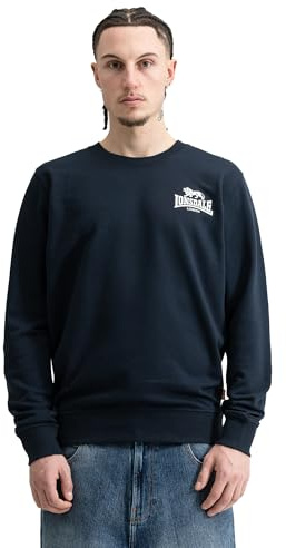 Lonsdale Herren-Sweatshirt, Baumwollmischung Pullover für den Alltag | Leichter Stoff, Rundhalsausschnitt und lange Ärmel, weiche Innenseite, Sweatshirt zum Überziehen für Streetwear und Freizeit