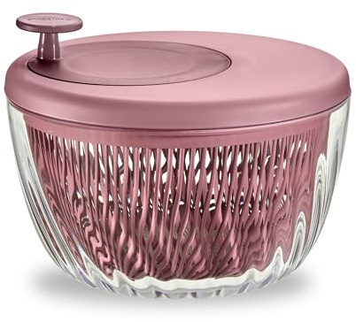 Guzzini - Spin&Store, Centrifuga Insalata con Coperchio - Made in Italy - Malva - 26 cm - 170900272
