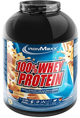 IronMaxx 100% Whey Protein Pulver - Cookies und Cream 2350g Dose | zuckerreduziertes, wasserlösliches Eiweißpulver aus Molkenprotein | viele verschiedene Geschmacksrichtungen