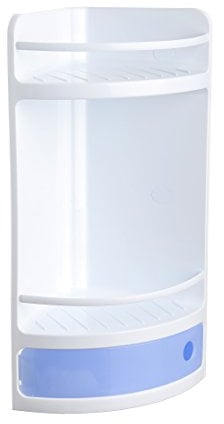 Tatay Armario Baño Rinconero con Cajon | Fijación con o sin Tornillos | Polipropileno | Incluye Tornillos | Fácil Limpieza y Montaje | Soporta hasta 6 kg | Plástico Resistente | 20x20x50 cm - Azul