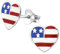 Laimons Damen-Ohrstecker Herz-Flagge USA Sterling Silber 925