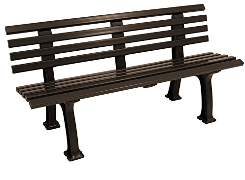 gartenmoebel-einkauf Wetterfeste Parkbank 3-sitzer, Kunststoff braun