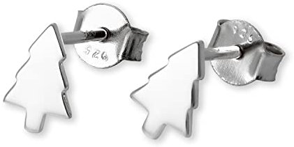 Sterling Silver Christmas Tree Stud Earrings