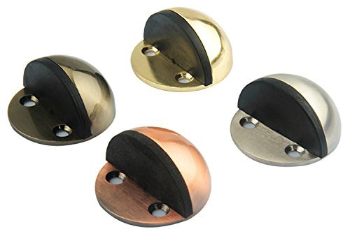 BlueMoo Metal Oval Home Floor Mounted Door Stop Polished Brass