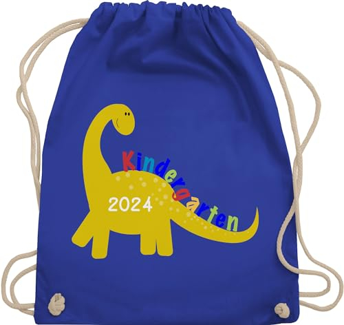 Turnbeutel Rucksack - Kindergarten 2024 -Dino - Unisize - Royalblau - rucksäcke junge sport wechselsachen tasche kita kindergartenkind dino beutel sporttasche jungen kindergartentasche