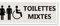 Signalétique Toilettes Mixtes Hommes Femmes Handicapés – Format rectangulaire - Plastique rigide PVC - Kit de fixation inclus - Protection Anti-UV - Fabriqué en France