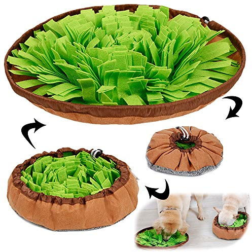 AWOOF Pet Snuffle Mat for Dogs, Interactive Feed Game for Boredom, Encourages Natural Foraging Skills for Cats Dogs Bowl Travel Use, Dog Treat Dispenser Indoor Outdoor Stress Relief