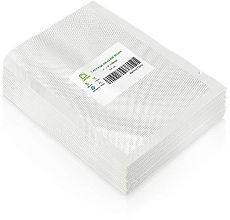CANLENPK 6x8 Inch/15x20cm Vacuum Seal Bags,Small Precut Food Storage Sealer Bag,Seal Meal Snack Fruit Nut Tea Cookie Bean,Boil Steam Heat Freezable Sous Vide Grocery Sealable Bag(100PCS)
