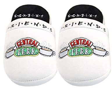 FRIENDS Groovy Chaussons pour femme Série télévisée Central Perk Taille 38-40, blanc, 5/7 UK