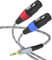 JOLGOO Dual XLR Female to 3.5 mm TRS Stereo Microphone Cable, 2 XLR Female to 1/8 inch TRS Stereo Y Splitter Patch Cable, 1 Meter