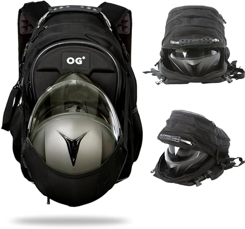 OG Original CityRunner Sac à Dos Moto, Étanche, Extensible 30-35L, Sac Porte-Casques Motard, Sangle Pour Casque, Grande Capacité, Portable, Réfléchissant, USB